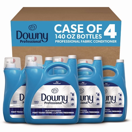 Downy Professional Commercial Liquid Fabric Softener, Clean and Fresh Scent, 140 oz Pour Bottle, 4PK 80782763